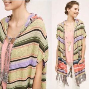 Anthropologie MOTH Calexico Fringe Hooded Poncho